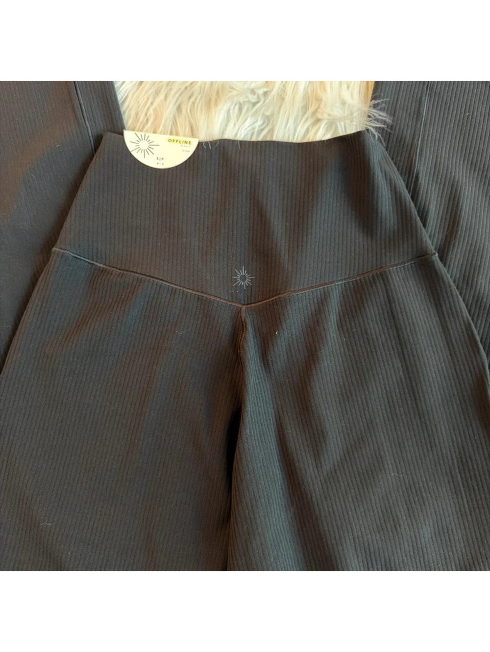 Off line by aerie ribbed flare pants with high waist 35”